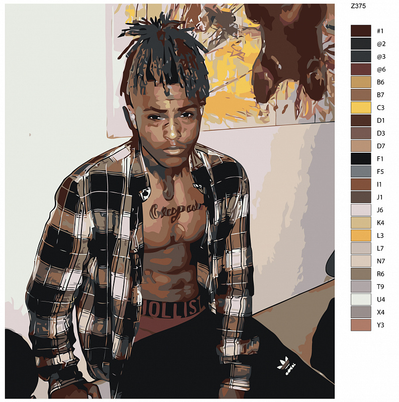 Картина по номерам Z-375 "XXXTentacion" 40x50. Товар уцененный
