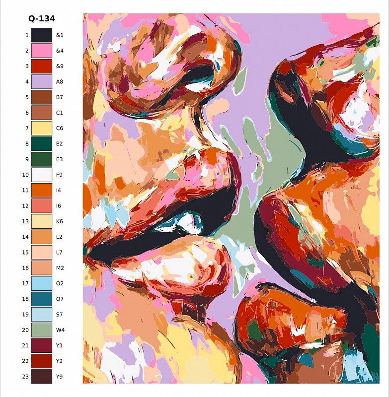 Картина по номерам Q134 "Губы" 80x100