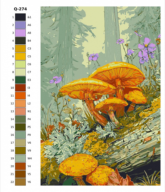 Картина по номерам Q274 "Опята" 80x120