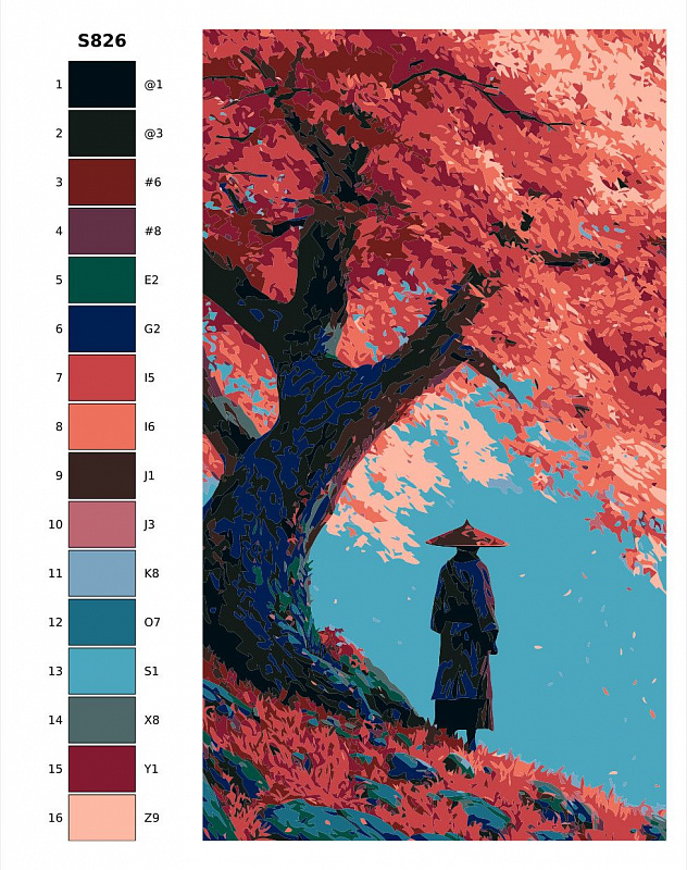 Картина по номерам S826"Самураи и Самурайские мечи"40x70