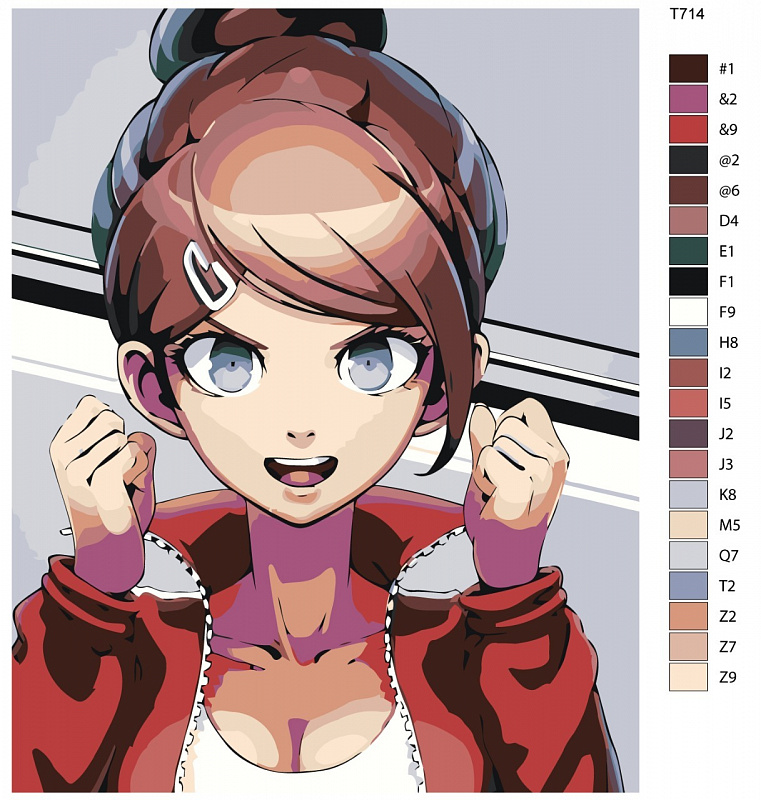 Картина по номерам T714 "Аой Асахина. Аниме Данганронпа - Danganronpa " 40X50