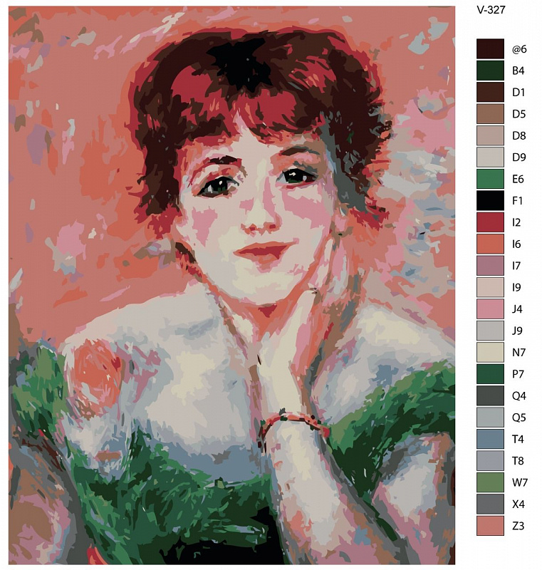 Картина по номерам V-327 "Пьер Огюст Ренуар. Жанна Самари", 40x50 см