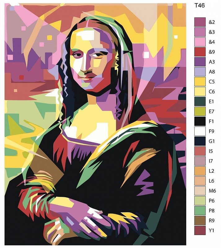 Картина по номерам Т 46 "Мона Лиза", 40x50 см