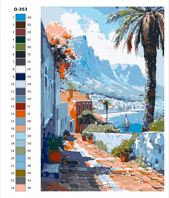Картина по номерам Q353 "Вид на Столовую гору.Кейптаун" 40x60