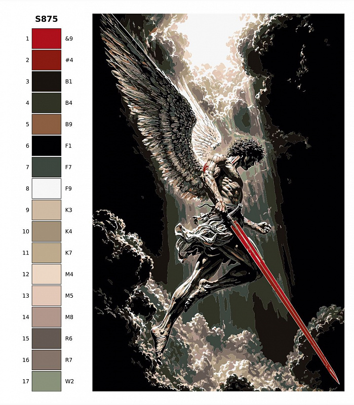 Картина по номерам S875 "Ангел" 60x90