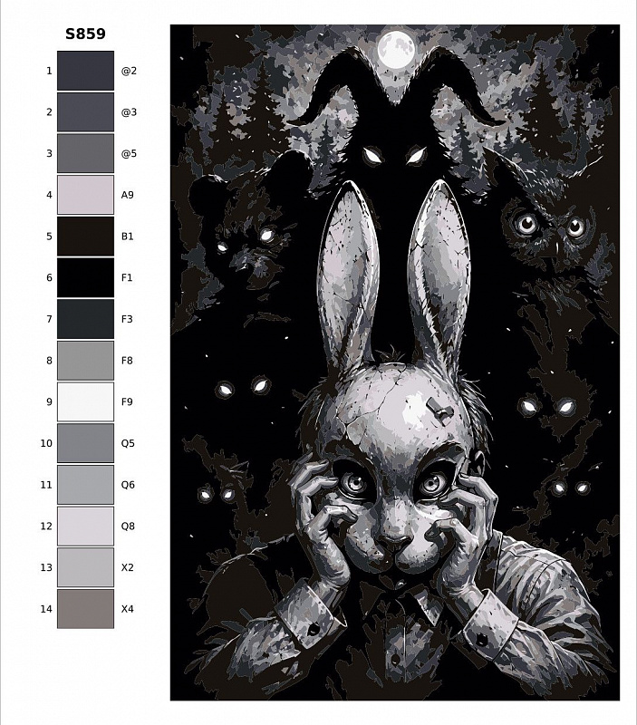Картина по номерам S859 "Персонажи Tiny Bunny" 50x70