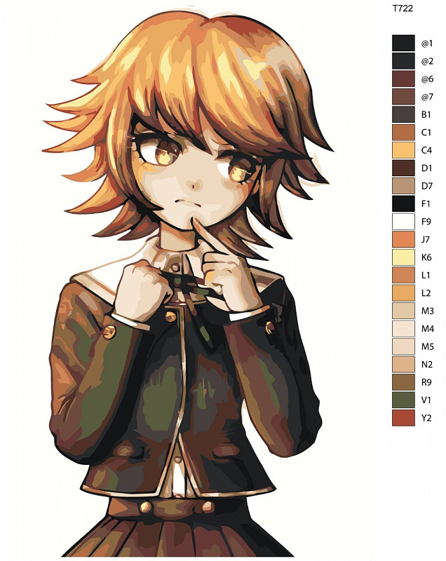 Картина по номерам T722 "Чихиро Фуджисаки. Аниме Данганронпа - Danganronpa" 40X60