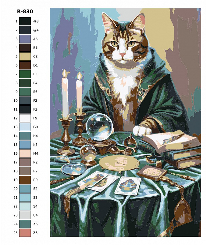 Картина по номерам R830 "Коты маги и тарологи" 70x110