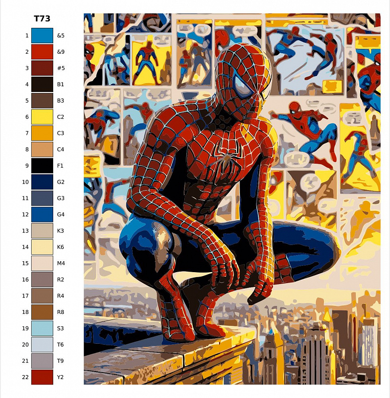 Картина по номерам Т73 "Человек Паук", 40x50 см