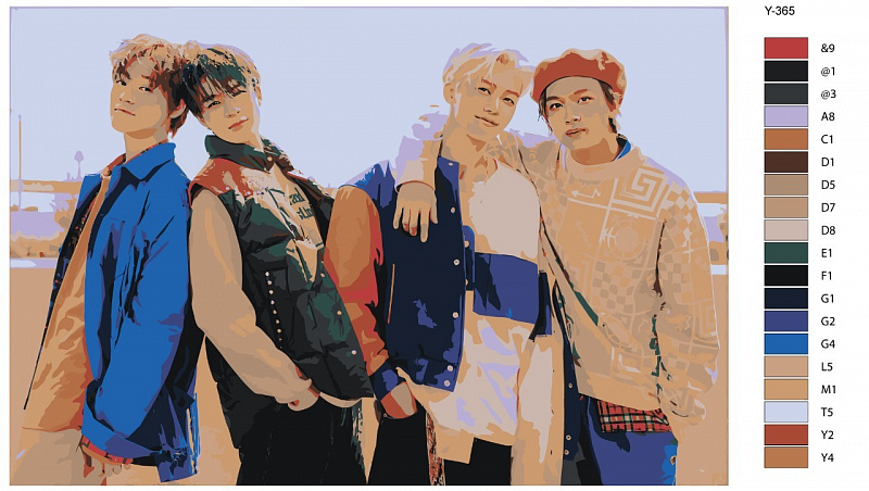 Картина по номерам Y-365 "NCT группа" 70x110