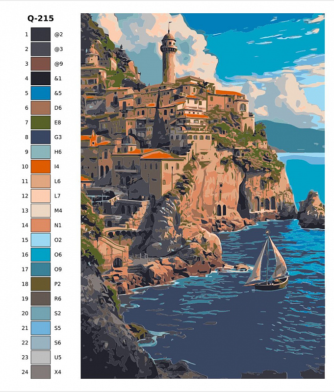 Картина по номерам Q215 "Замки и крепости" 60x90