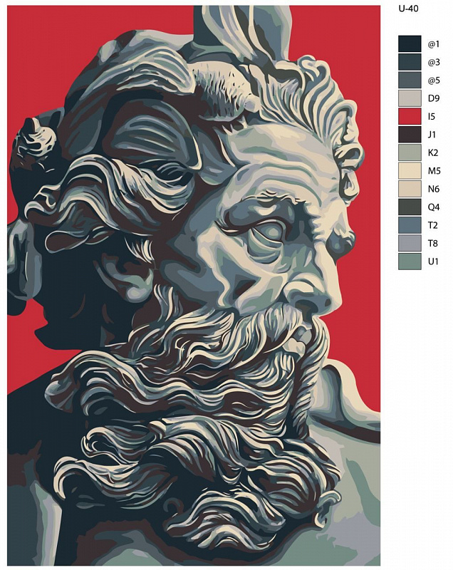 Картина по номерам U-40 "Зевс. Бог Олимпа ", 40x60 см