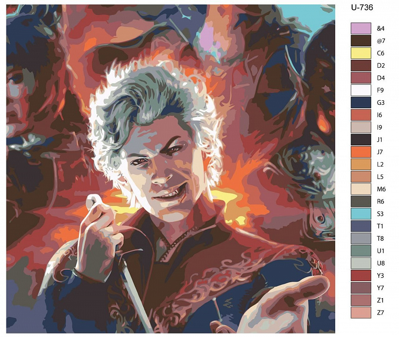 Картина по номерам U-736 "Игра Baldur s Gate 3 arts. Астарион Анкуни н (Astarion)" 40x40 см