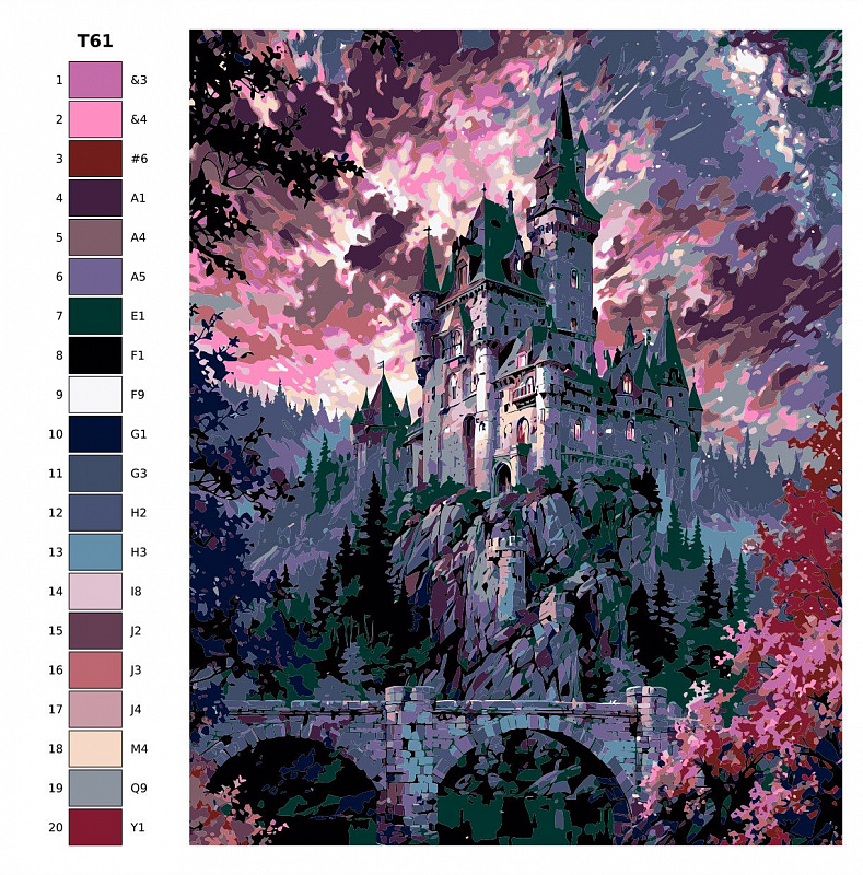 Картина по номерам Т 61 "Замок", 60x80 см