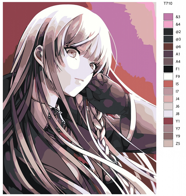 Картина по номерам T710 "Кёко Киригири. Аниме Данганронпа - Danganronpa " 40X50