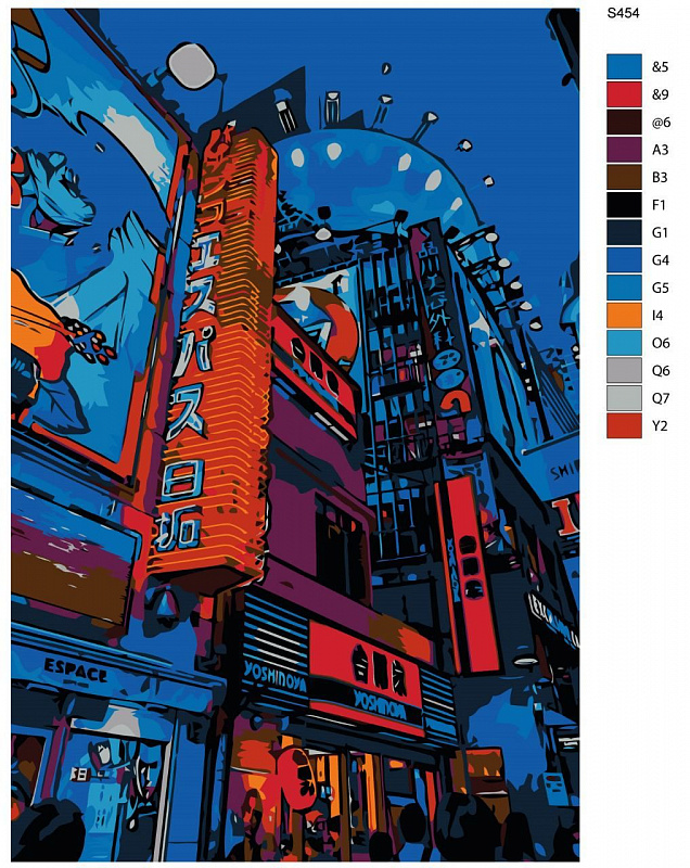 Картина по номерам S454 "Токио неон" 40x60 см