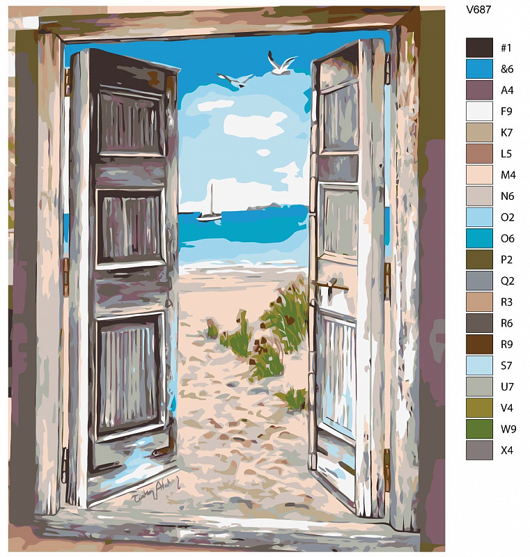 Картина по номерам V-687 "Открытые двери к морю", 40x50 см. Товар уцененный