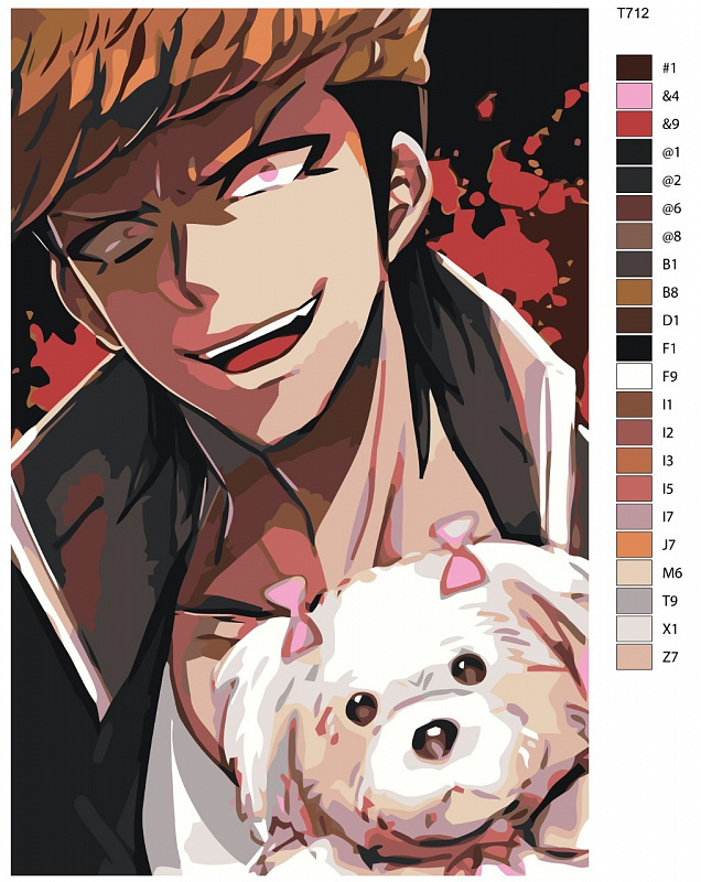 Картина по номерам T712 "Мондо Овада. Аниме Данганронпа - Danganronpa " 40X60