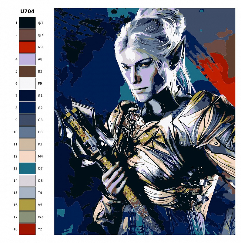Картина по номерам U-704 "Игра Baldur s Gate 3 arts. Минтара Бэнре (Minthara)" 40x50 см